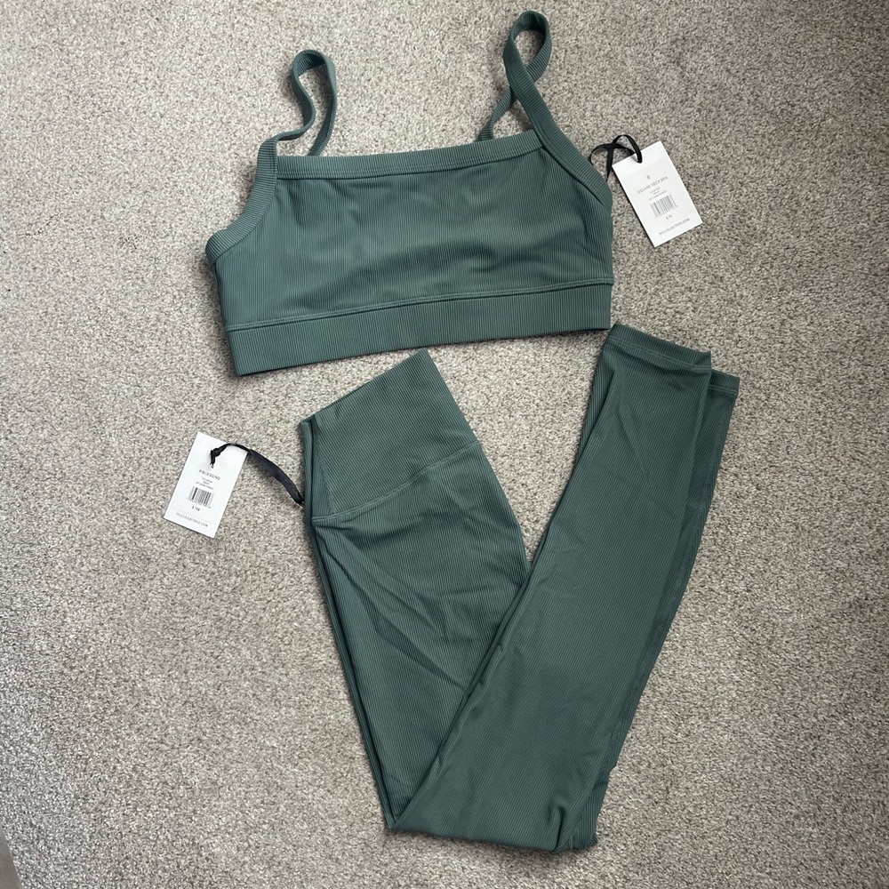 IVL Collective Ribbed Legging & Square Neck Sports Bra Set
